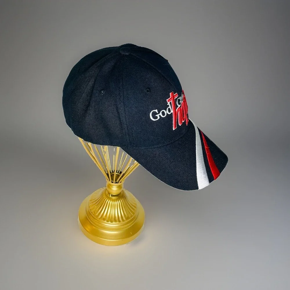 NWT God Gives Hope I Love Jesus Christian Cross Baseball Hat Cap Black Acrylic